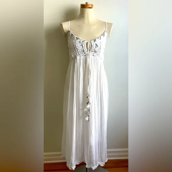 Cecilia Prado | Dresses | Nwt Cecilia Prado Anthropologie White Cotton Maxi  Summer Dress Boho Crochet Xs | Poshmark